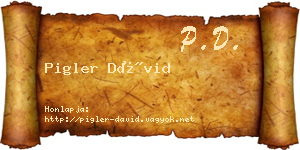 Pigler Dávid névjegykártya
